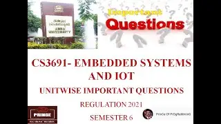 CS3691 Embedded Systems  and IOT Important Questions | Easy Pass