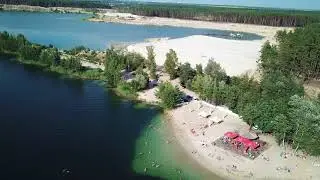 Озеро Нагоровское и песчаный карьер в Безлюдовке. Аэросъемка 4к
