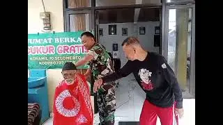 TNI AD MEMBUKA CUKUR GRATIS Jumat berkah 