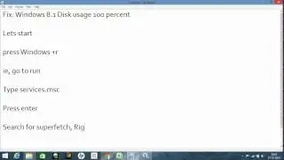 Fix: Windows 8.1 Disk usage 100 percent