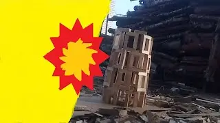 Разрушение башень из деревянных блоков, метанием блока
