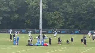 Panthers WR Keith Kirkwood is carted off the field after taking a hit to the head from JT Ibe