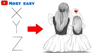 How to draw Mother and Daughter | Mother's Day drawing | Pencil sketch for beginners