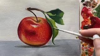How to draw / paint realistic apple 🍎 | Oil painting #apple #beginners