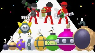 MERGE BOMBS 3D - Upgrade Bomb, Max Level Gameplay 