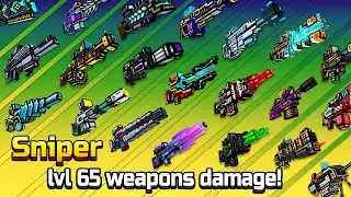 Pixel Gun 3D - ALL LvL 65 Sniper Weapons Damage + Reloading Speed (17.7)