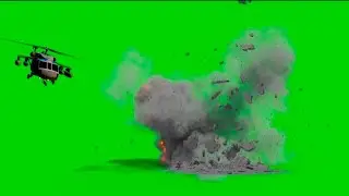 Military Chopper Launcher Blast Green Screen video