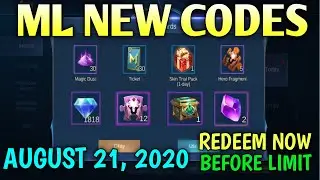 ML REDEEMPTION CODES AUGUST 21, 2020 | MOBILE LEGENDS