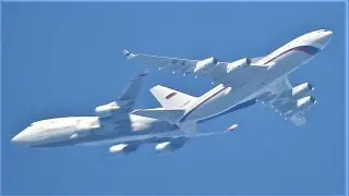 Встреча в небе Ил-96-300 и Boeing 747-400