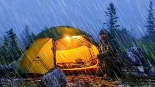 Camping In Thunder Storm And Heavy Rain - Part 2