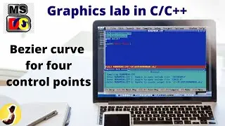 Bezier curve by C graphics | 4 control points | Implementation + code | Graphics lab in C