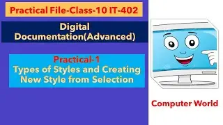 Practical-1 || Explain Types of Styles and Create New Style from Selection || Class-10 IT-402