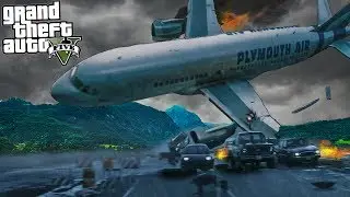 ✈️ Огромный самолет упал и разбился в центре города! Есть выжившие! реальная жизнь в гта 5 моды gta5