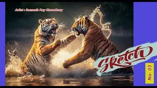 How To Draw Tiger | YouTube Studio Sketch Tutorial | Bakul Art Memorial