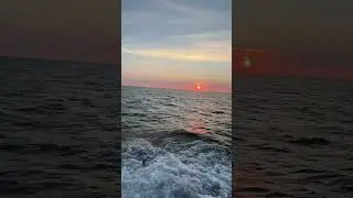 Sunrise over Lake Huron, MI #yachtdelivery #yacht #shorts #newyacht #forsale #greatalakes