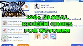 ALL OCTOBER GLOBAL REDEEM CODES • RAGNAROK ORIGIN