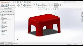 SolidWorks Tutorial - How to Make Plastic Stool [Plastic]