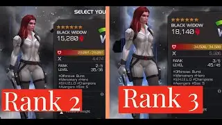 Black Widow 6 ⭐ Rank 2 and Rank 3 Damage Comparison