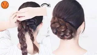 【三つ編み】結ぶ位置を変えているだけ自分で出来る三つ編みアップヘア