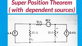 Super position theorem with dependent sources Numerical : Solved Problem