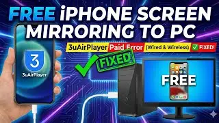 iPhone Screen Mirroring to PC Free | 3uTools 3uAirPlayer Paid Error Fix (Wired & Wireless)