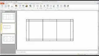 Step 2 in using PowerPoint to draw a 'to-scale' badminton court