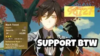 F2P Zhongli using *3 Black Tassel, C0 Zhongli F2P Build #SUPPORTBTW