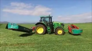John Deere 6155M and Kverneland front and rear mowers