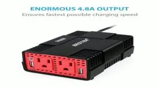 ERAYAK 150W Car Power Inverter Strip Dual US Outlets 4.2A Dual USB Charging
