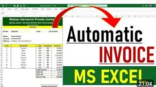 gst bill invoice excel / Excel me invoice kaise banaye | Excel me bill kaise banaye | Invoice in