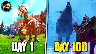 I Survived 100 Days of HARDCORE Ark Survival Evolved on Fjordur(NEW MAP!)😬