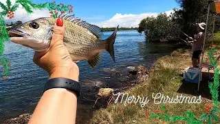 Christmas Fishing Using  A BBQ Sausage LOL
