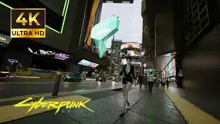 사이버펑크 2077 4K 풀옵 패스트레이싱 나이트시티 활보│CYBERPUNK 2077 4K MAX SET NIGHT CITY WALKING AND DRIVING