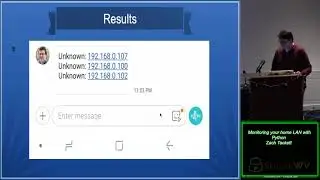 Speaker 17 Monitoring your home LAN with Python Zach Tackett