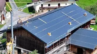 Projekt Stalldachsanierung 🔨 mobiles Sägewerk, Wimmer BN 110 S Blockbandsäge #sawmill #project #wood