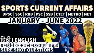 Sports current affairs 2022 | January - June Month | All Important Questions