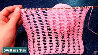 ОЧЕНЬ ПРОСТОЙ АЖУРНЫЙ УЗОР СПИЦАМИ 