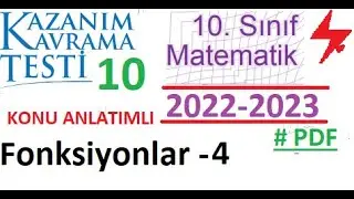 10. Sınıf | Kazanım Testi 10 | MEB | 2022 2023 | Fonksiyonlar 4 | Matematik | PDF