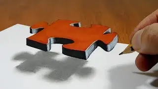 Draw a Floating Puzzle   3D Trick Art on Paper