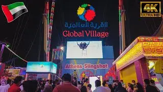Global Village Dubai 2021 | Athens Slingshot Ride | 4K | UAE Holiday Day | December 2021