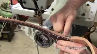 Leather Working - Sewing leather on a harness stitcher machine - Leathercraft Tutorial