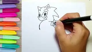 Step by step drawing Sonic The Hedgehog #sonicthehedgehog