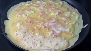 КАК СДЕЛАТЬ БЛИНЫ С ВЕТЧИНОЙ И СЫРОМ НА ЗАВТРАК?