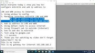 How to configure Mikrotik router access to internet using static ip address