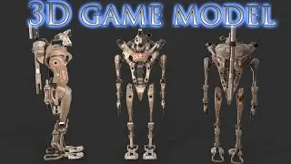 Character Military robot "Pierrot" 3D game model. With new textures.Робот снайпер-разведчик "Пьеро"
