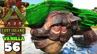 DOMANDO A TARTARUGA GIGANTE (MEGACHELON) !!! ARK: LOST ISLAND (VANILLA) 56