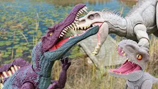 New Spinosaurus Appear Ft Indominus Rex Battle| Jurassic Park III Dinosaurs| BOBOTV