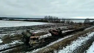 ВОЙНА Украина Под Прилуками полностью разбили большую колонну бензовозов оккупанта. 7.03.2022