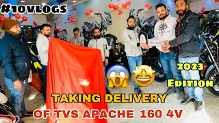 TAKING DELIVERY OF TVS APACHE 160 4V 2023 EDITION bike 🏍️🤩 | area code Vlogs | @BANJARAVLOGS350