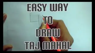 Easy way to draw Taj Mahal 🎨